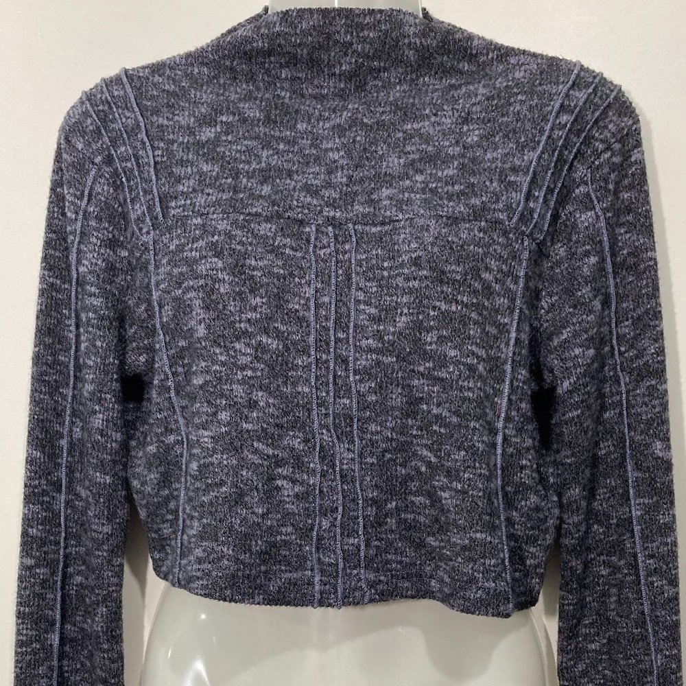Urban Outfitters Out From Under Tripp Cropped Mock Neck Top Gray Waffle Knit L - Picture 5 of 10
